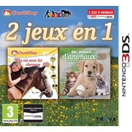 JEU 3DS 2 JEUX EN 1: MA VIE AVEC LES CHEVAUX 3D ET MA PENSION D'ANIMAUX