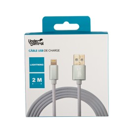 CABLE IPHONE BLANC 2M TRESSE UNDER CONTROL 5177
