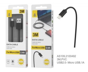 CABLE MICRO USB MOBILE/PS4 3M ONE + 140015F