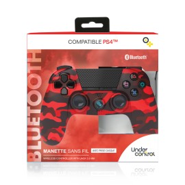 MANETTE PS4 SS FIL CAMO RED+JACK UNDER CONTROL 1654