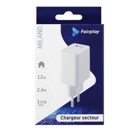 MILANO CHARGEUR 12W/1USB BL FAIRPLAY FP-H02W