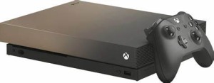 CONSOLE MICROSOFT XBOX ONE X EDITION GOLD RUSH 1TO AVEC MANETTE