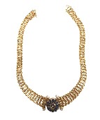 COLLIER SAPHIRS/PERLES OR 750 MILLIEME (18CT) 69,86G