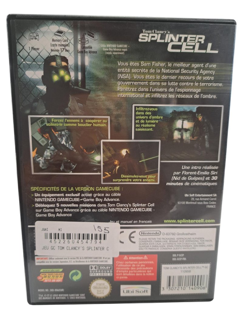 Jeu tom clancy's splinter cell