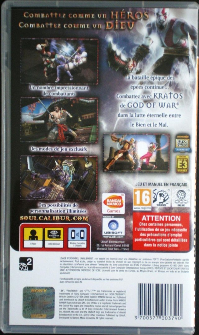 Jeu soulcalibur : broken destiny essentials