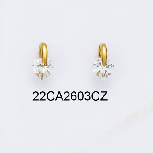 Bo p/or forme coeur oxyde blanc 22ca2603cz