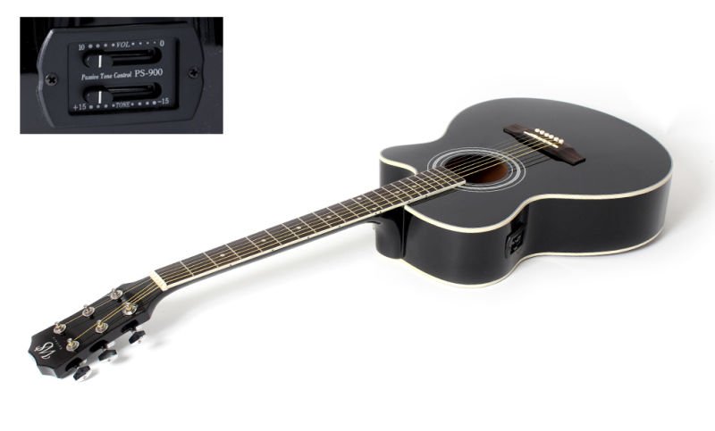 Guit electro ac folk jumbo noir 600650