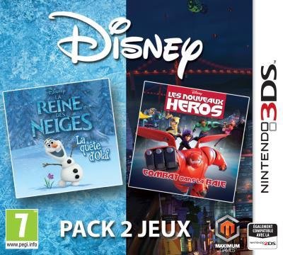 Disney pack 2 jeux : la reine des neiges : la quete d'olaf et les nouveaux heros : combat dans l