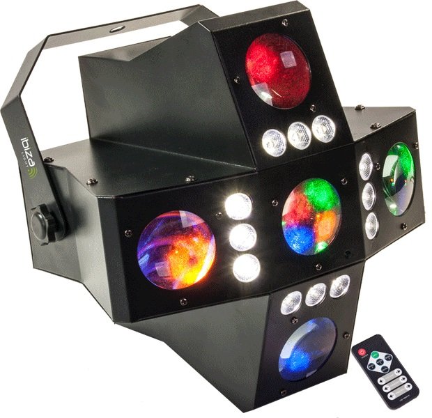 Effet 2 en 1 gobo led + strobe cross-gobofx
