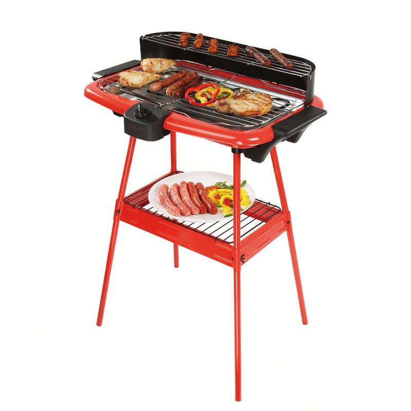 Barbecue elec sur pieds, rouge dom297r
