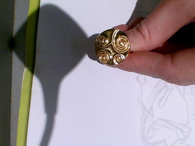 Bague plaque or