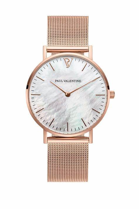 Montre a quartz rose gold seashell mesh