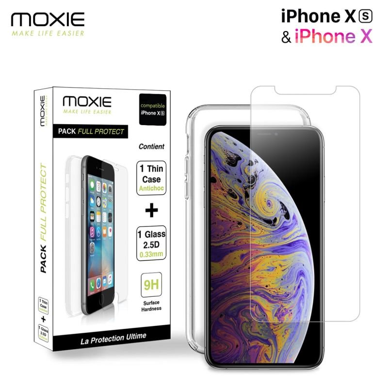 Pack housse glass iPhone xs/x packfpipx