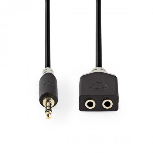 Cable jack 3.5 male x2 f 0,2m cabw22100at02