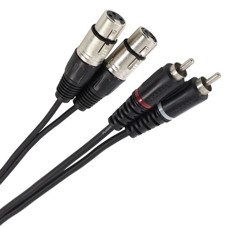 Cable 2xlr f - 2rca m 0.6m plucabbxf3rm00m60eas