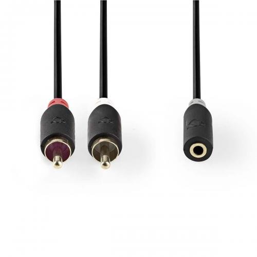 Cable 2x rca m / 3,5 f 0,2m 802901