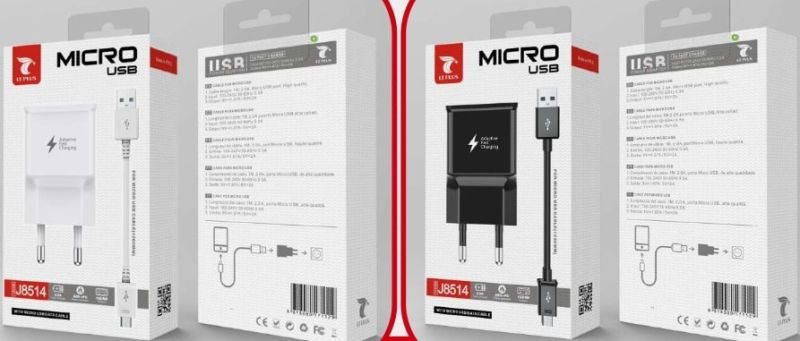 Adapt usb 2a+cable microusb 1m j8514