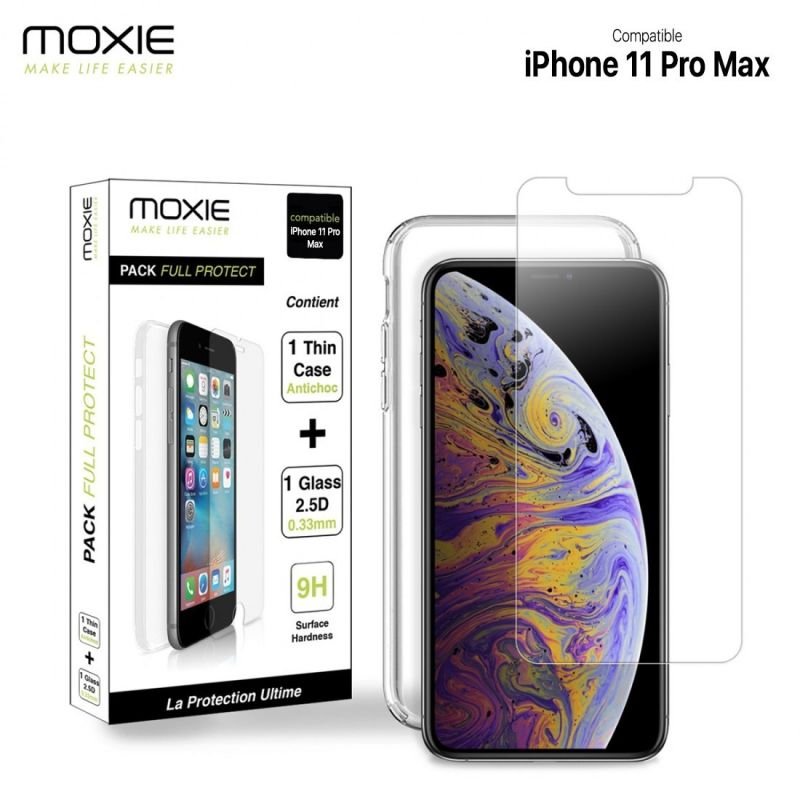 Pack tpu+1glass iPhone 11promax packfpip11promax
