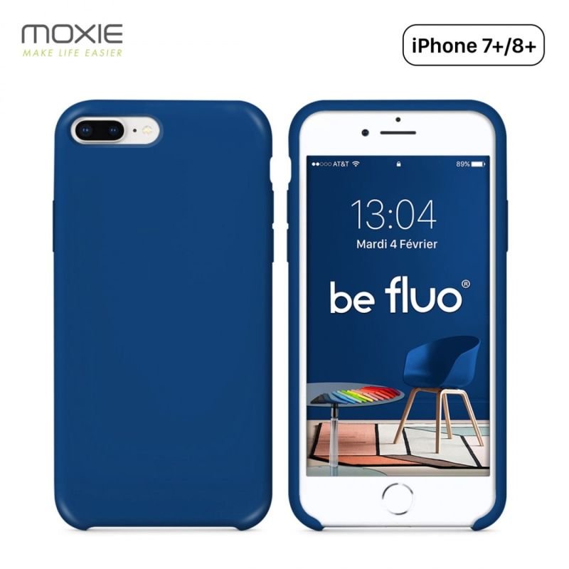Coque iPhone 7/8+ bleu marine befluoip7+navyblue