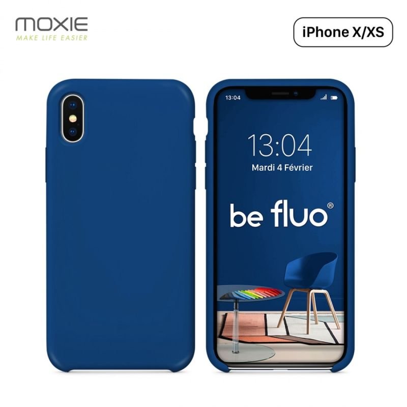 Coque iPhone x/xs bleu marine befluoipxnavyblue