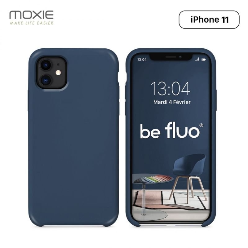Coque iPhone 11 bleu marine befluoip11navyblue