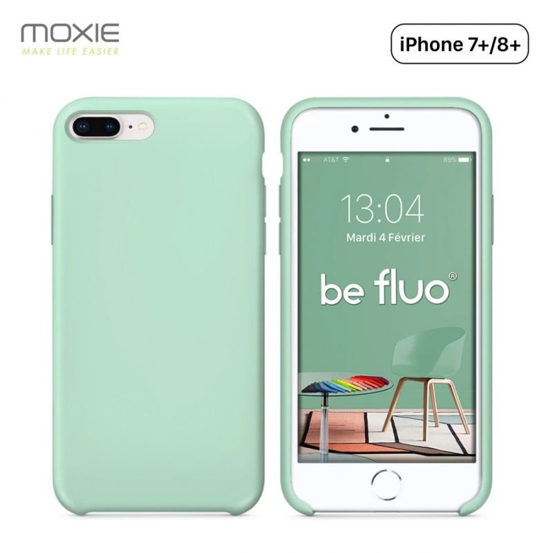 Coque iPhone 7/8+ menthe befluoip7+lightgreen