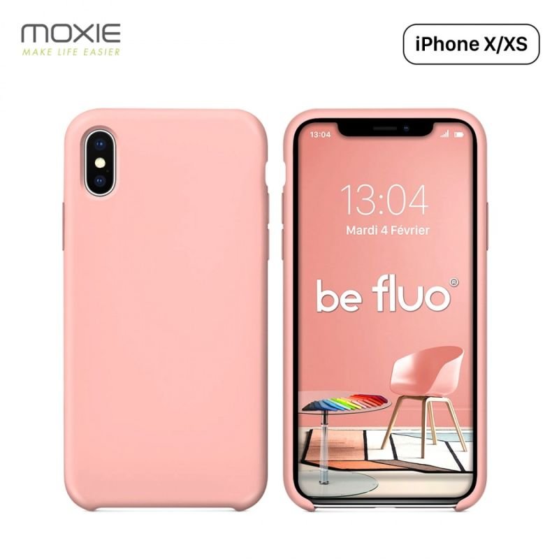Coque iPhone x/xs rose clair befluoipxlightpink