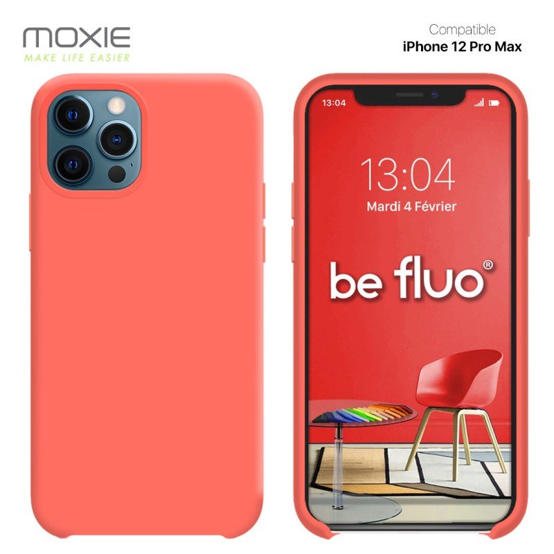 Coque iPhone 12 pro max rose befluoip12pmaxpink