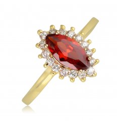 Bague plaque or marquise grenat 14413-g-58