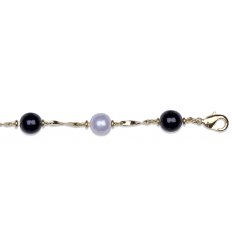 Collier plaque or perle blanche 19700-45-n-8mm