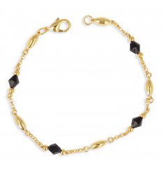 Bracelet plaque or crystal noir 19102-19