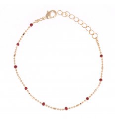 Bracelet plaque or resine rouge 22657-18-rouge