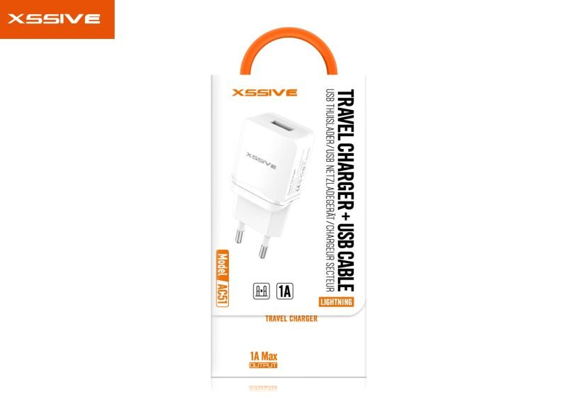 Chargeur usb 1a + cable microusb ac51+m