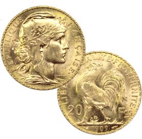 Piece 20 francs coq marianne