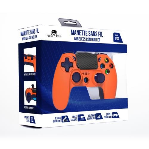 Manette ps4 ss fil orange 140064j