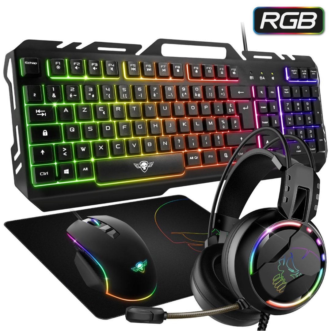 Pack 4en1 casque/clav/sour/tapis cls-pmkh5