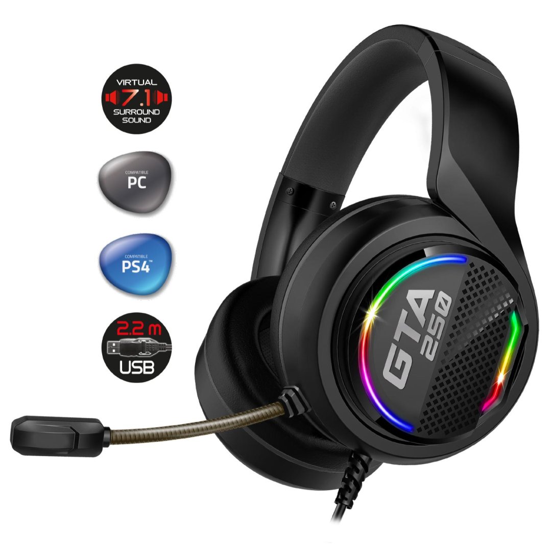 Casque gta 250/rgb/compat pc/ps4 mic-gta250