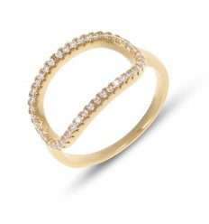 Bague plaque or zirconia 25008-58
