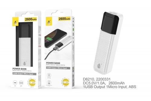 Power bank 2600 mah blanc 803132a