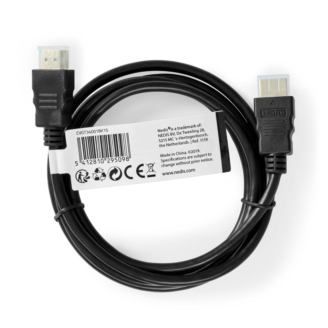 Hdmi male/male 1080p 1.50m vrac cvgt34001bk15