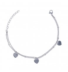 Bracelet coeur double chaine 24117