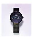 Montre a quartz montre noire en acier