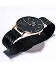 Montre a quartz montre noire en acier