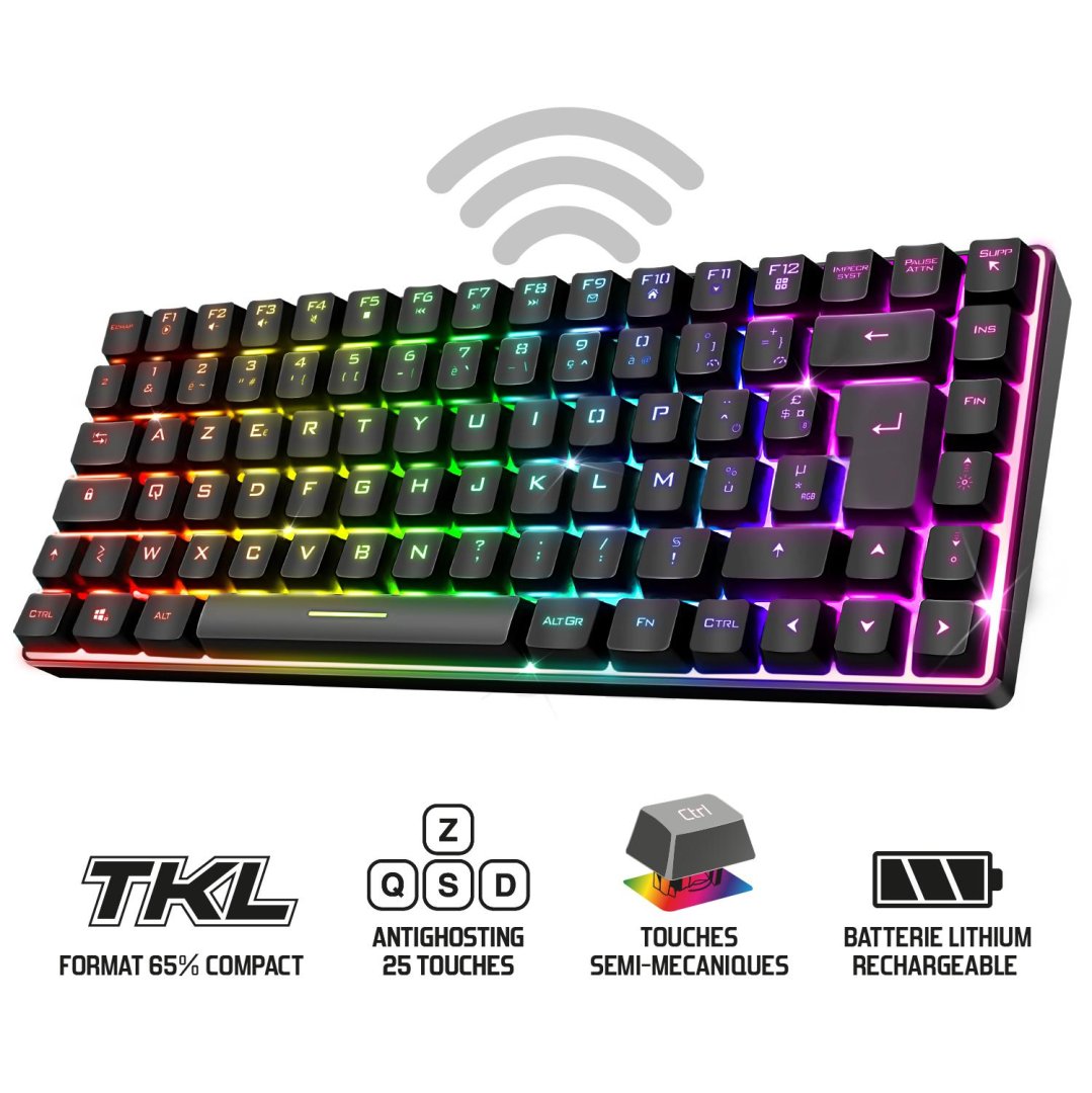 Clavier tkl rgb ss fil rechargea cla-ek70rf