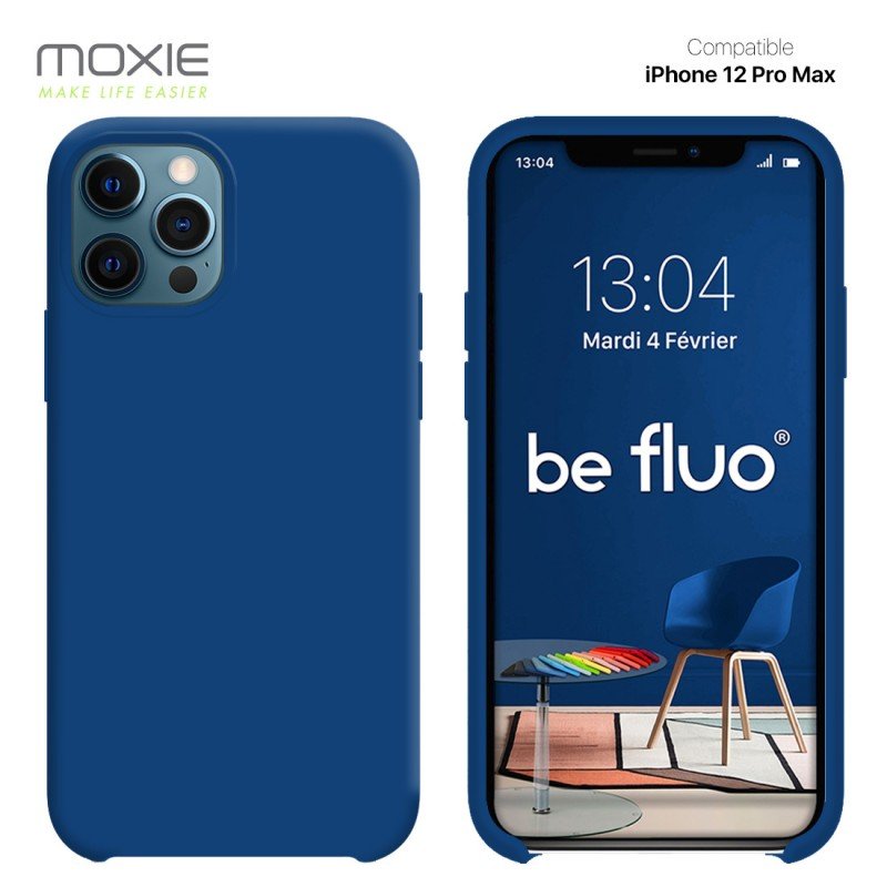 Coque iPhone 12 pro max bleu mar befluoip12pmaxnavybl