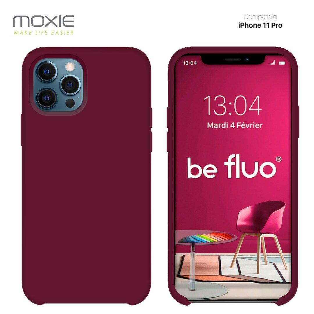 Coque iPhone 11 pro - lie de vin befluoip11proburgu