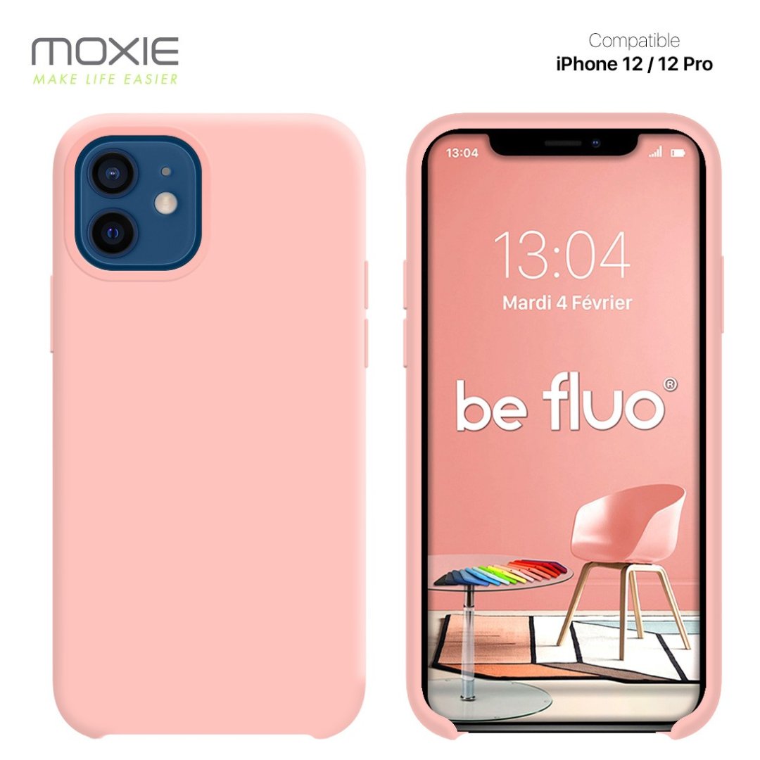 Coque iPhone 12/12 pro - rose befluoip12prlightp