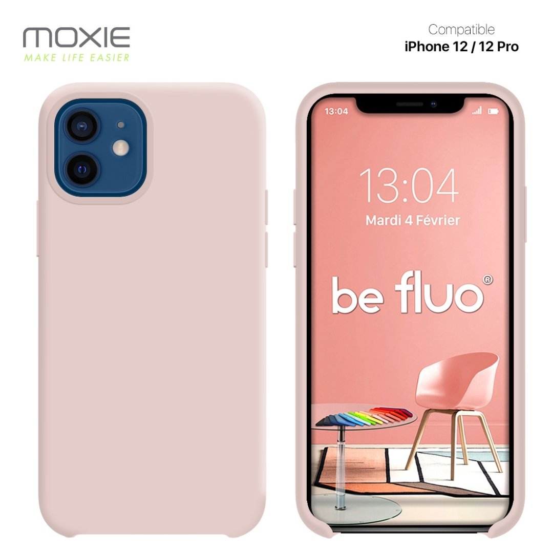 Coque iPhone 12/12 pro rose sabl befluoip12prpinksa