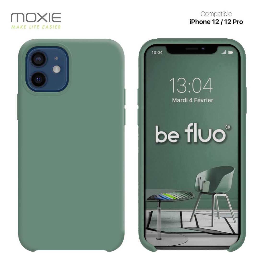 Coque iPhone 12/12 pro pin vert befluoip12prpinver