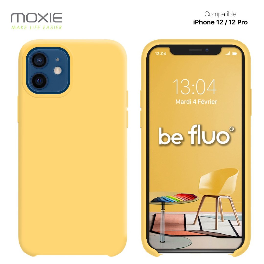 Coque iPhone 12/12 pro - jaune befluoip12pryellow